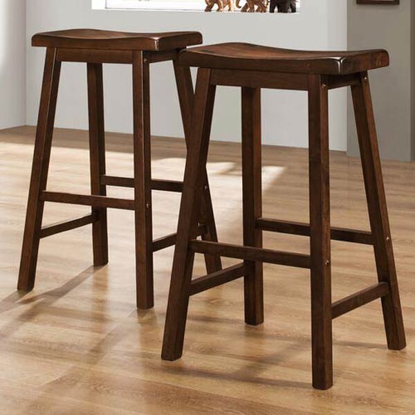 Distressed Cherry 29-Inch Stool, Set of Two, image 1